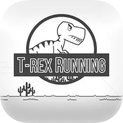 T-Rex Running Black and White thumbnail