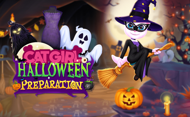 Cat Girl Halloween Preparation Junior game thumbnail