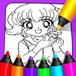 Cool Anime Animals Coloring thumbnail