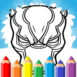 Black Panther Mask Coloring Pages thumbnail