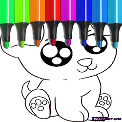 Cute Anime Animals Coloring Pages thumbnail